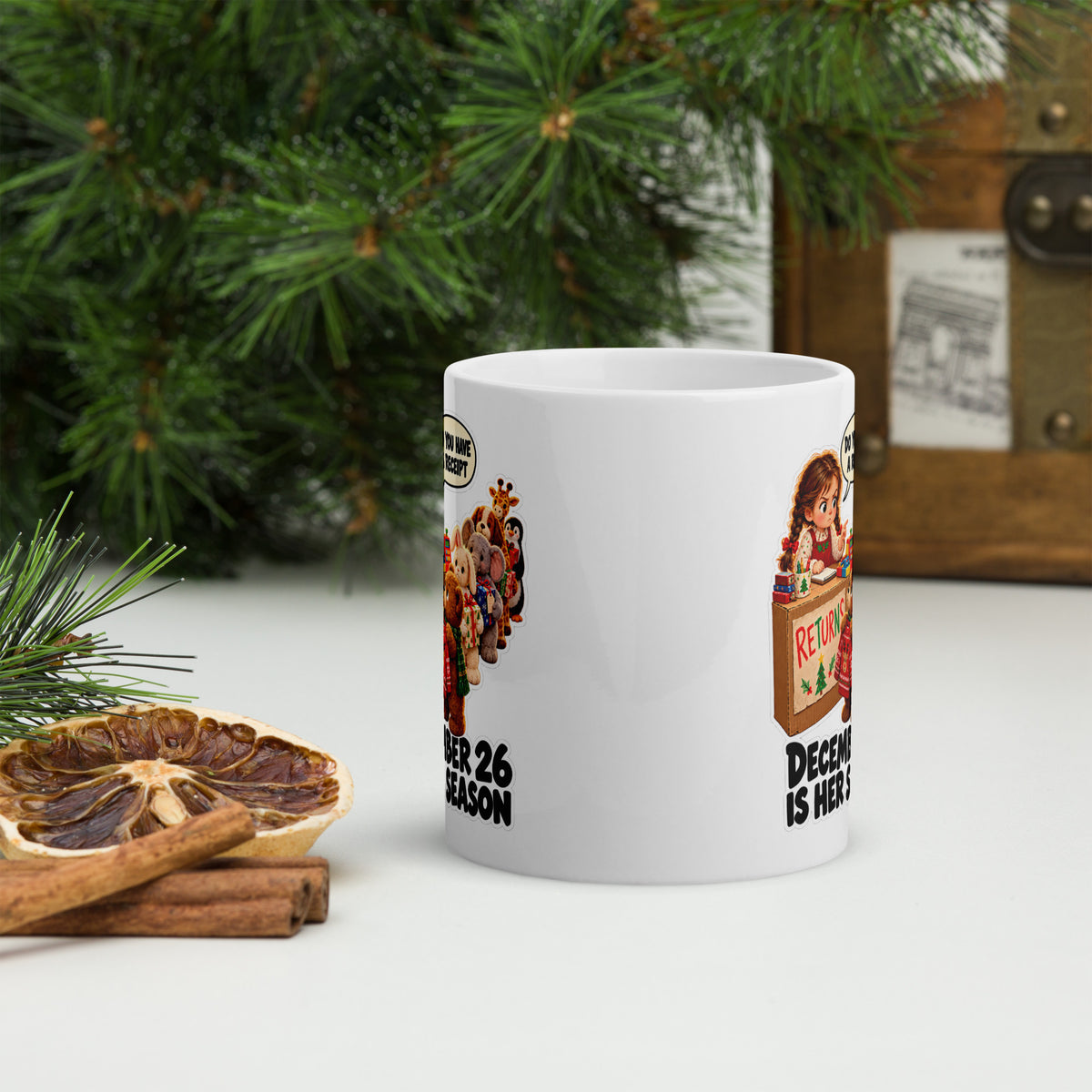Return-Desk Ruby Mug by Brain Rot Bunch, front view