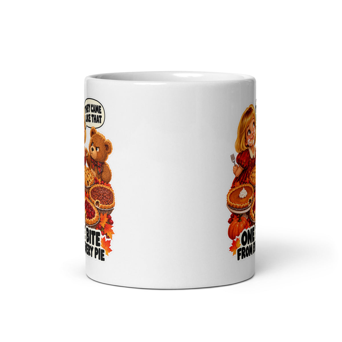 Pie-Sneak Piper Mug by Brain Rot Bunch, front view
