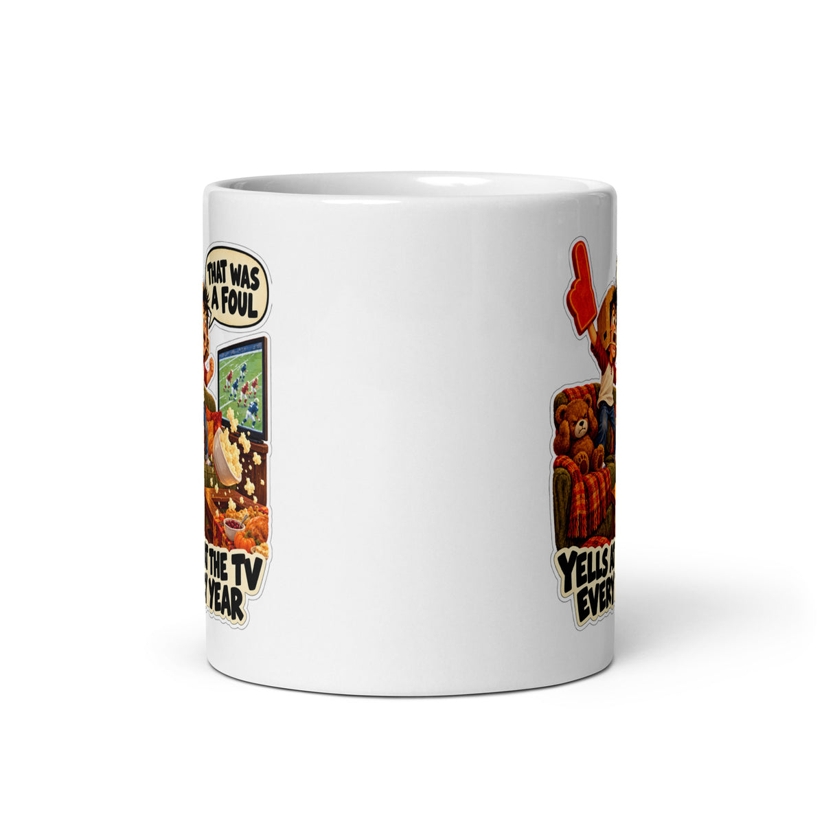 Touchdown Tyler Mug by Brain Rot Bunch, front view
