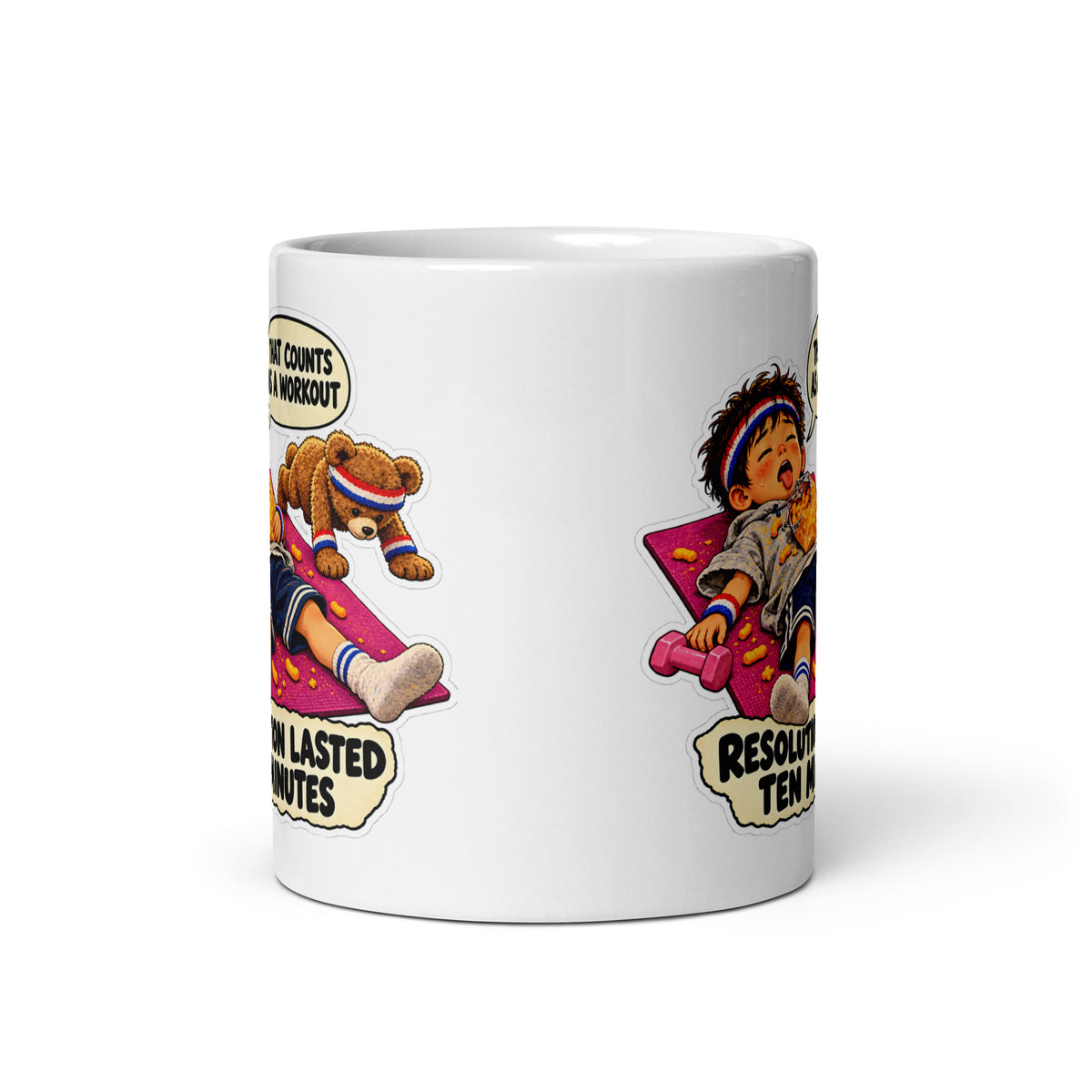 Gym-Plan Gideon Mug by Brain Rot Bunch, front view