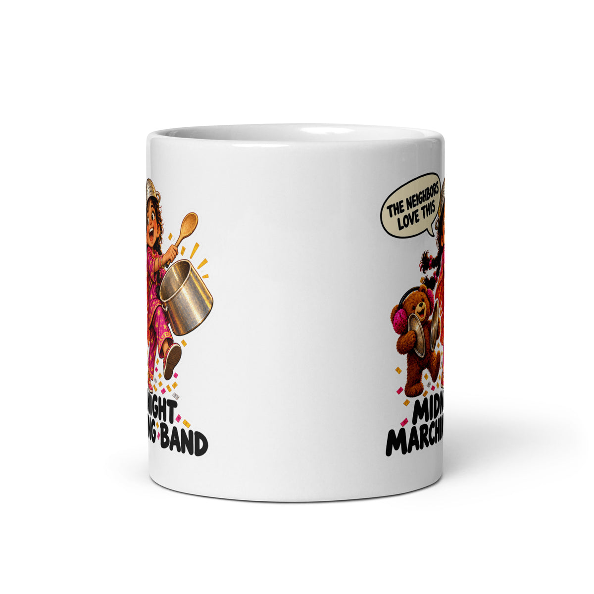 Pots-and-Pans Priya Mug by Brain Rot Bunch, front view