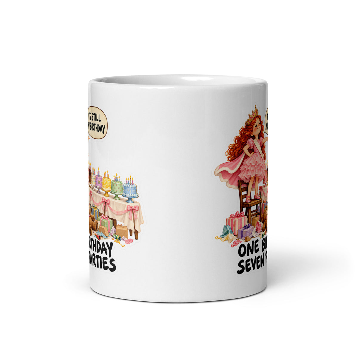 Birthday-Week Daisy Mug by Brain Rot Bunch, front view