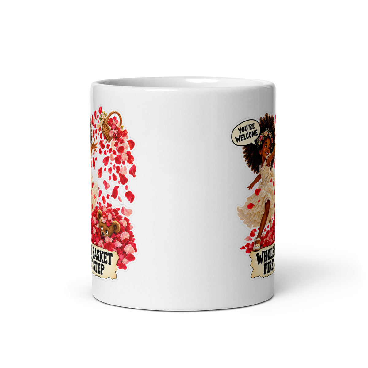 Flower-Girl Fifi Mug by Brain Rot Bunch, front view