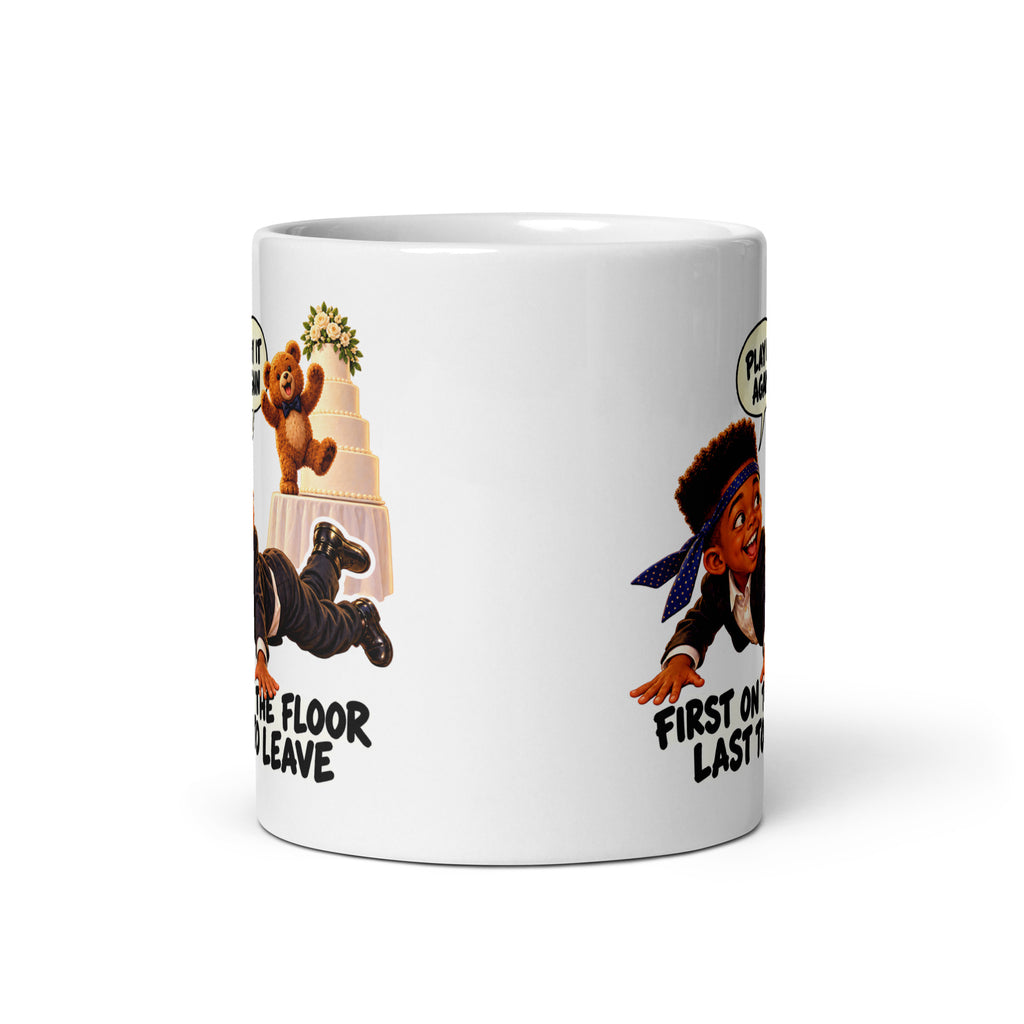 Dance-Floor Desmond Mug by Brain Rot Bunch, front view