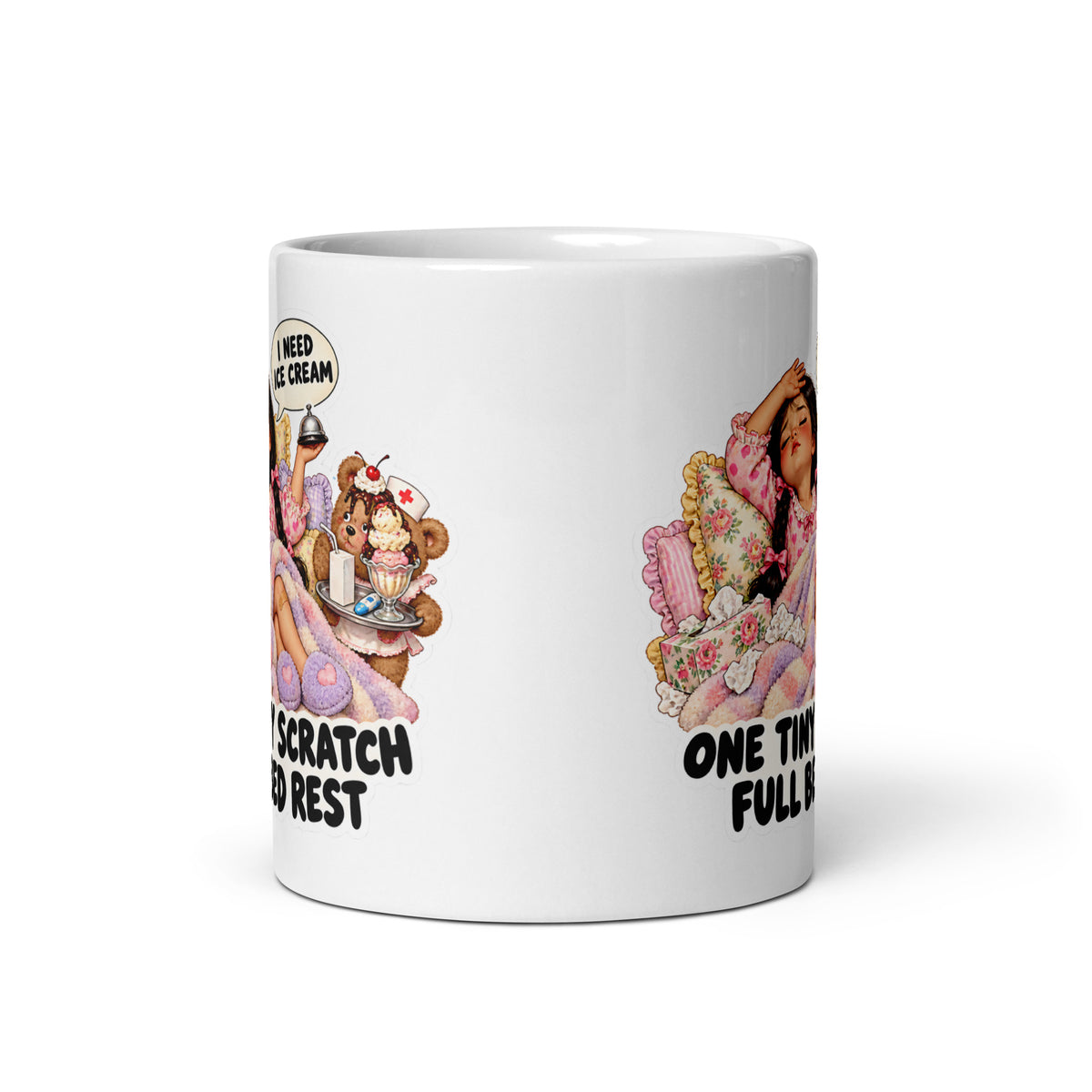 Get-Well Gwen Mug by Brain Rot Bunch, front view