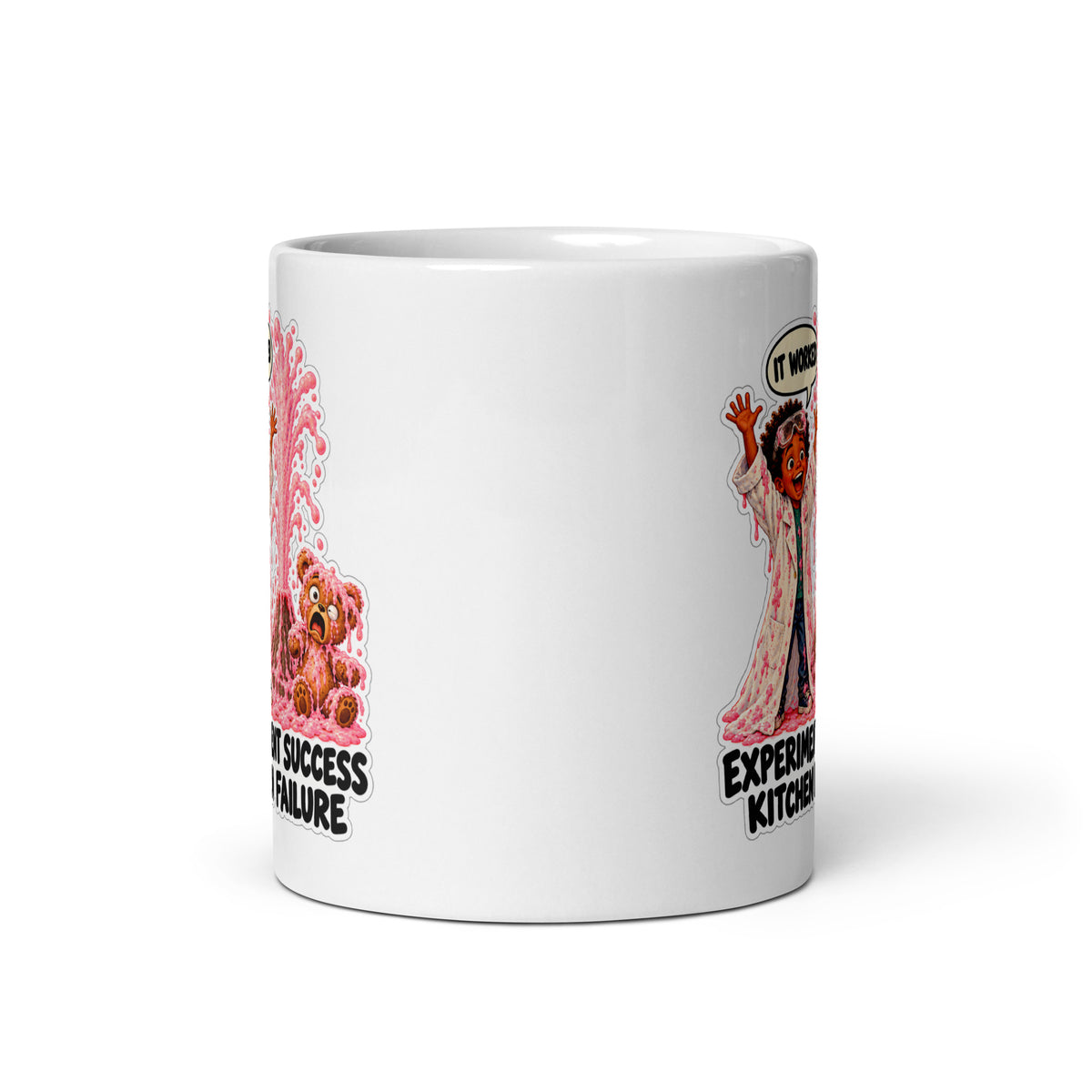 Science-Fair Simon Mug by Brain Rot Bunch, front view