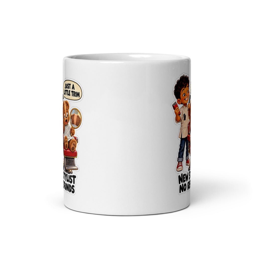 Barber Bruno Mug by Brain Rot Bunch, front view