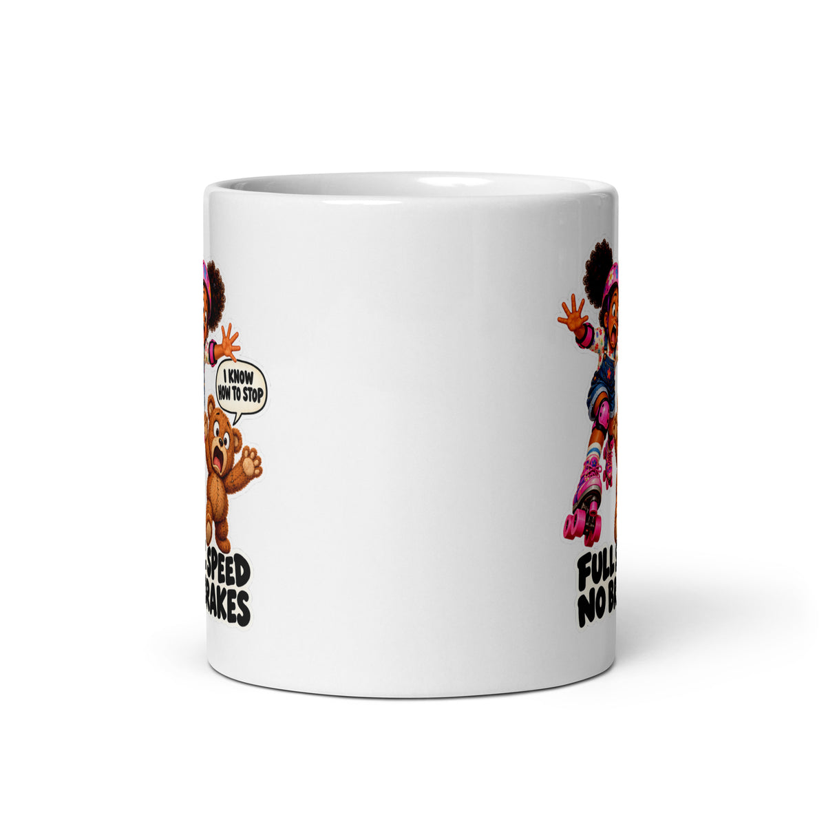 Roller-Skate Rosie Mug by Brain Rot Bunch, front view