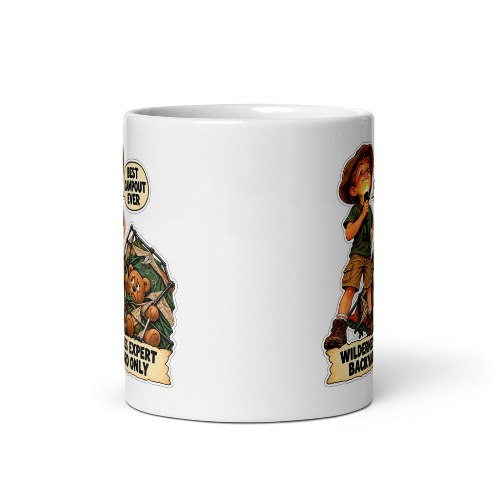 Backyard-Camping Caleb Mug by Brain Rot Bunch, front view