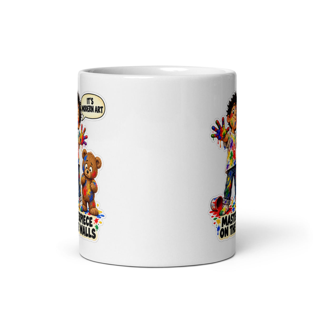 Finger-Paint Felix Mug by Brain Rot Bunch, front view