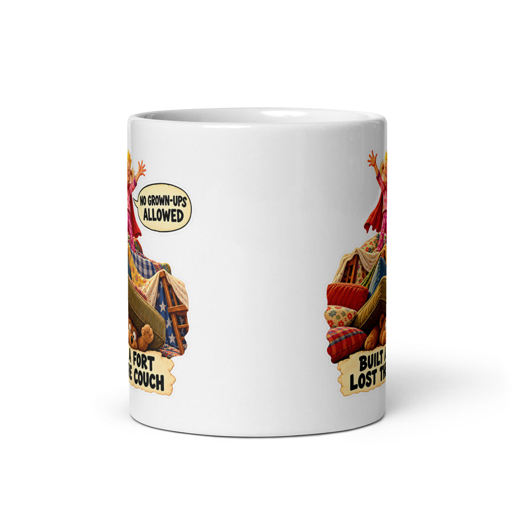 Blanket-Fort Freya Mug by Brain Rot Bunch, front view