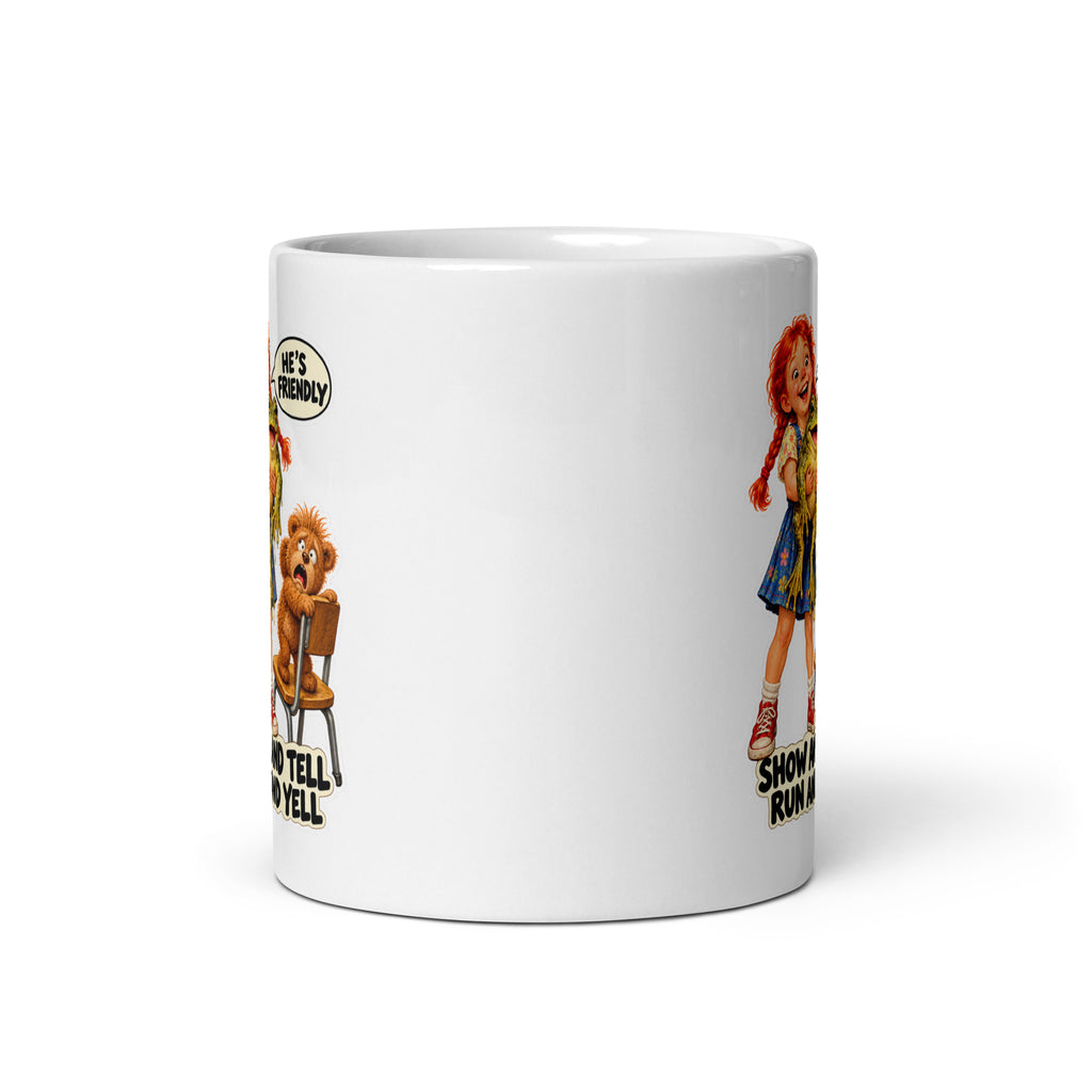 Show-and-Tell Shay Mug by Brain Rot Bunch, front view