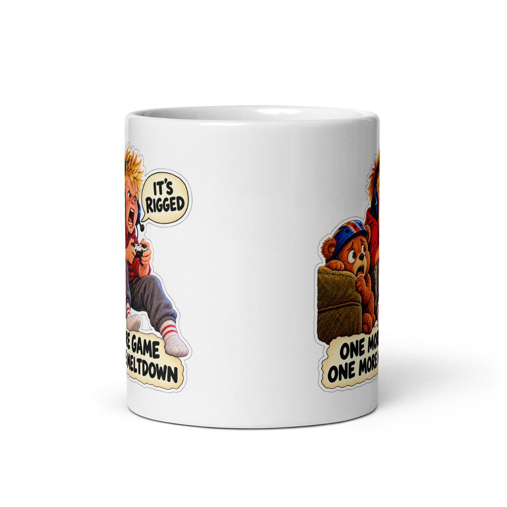 Gamer Grayson Mug by Brain Rot Bunch, front view