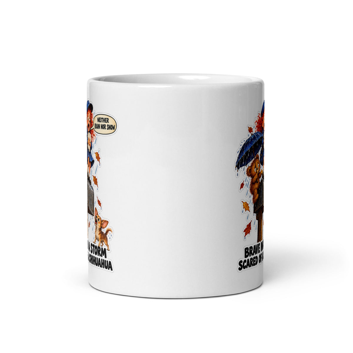 Mail-Carrier Maisie Mug by Brain Rot Bunch, front view