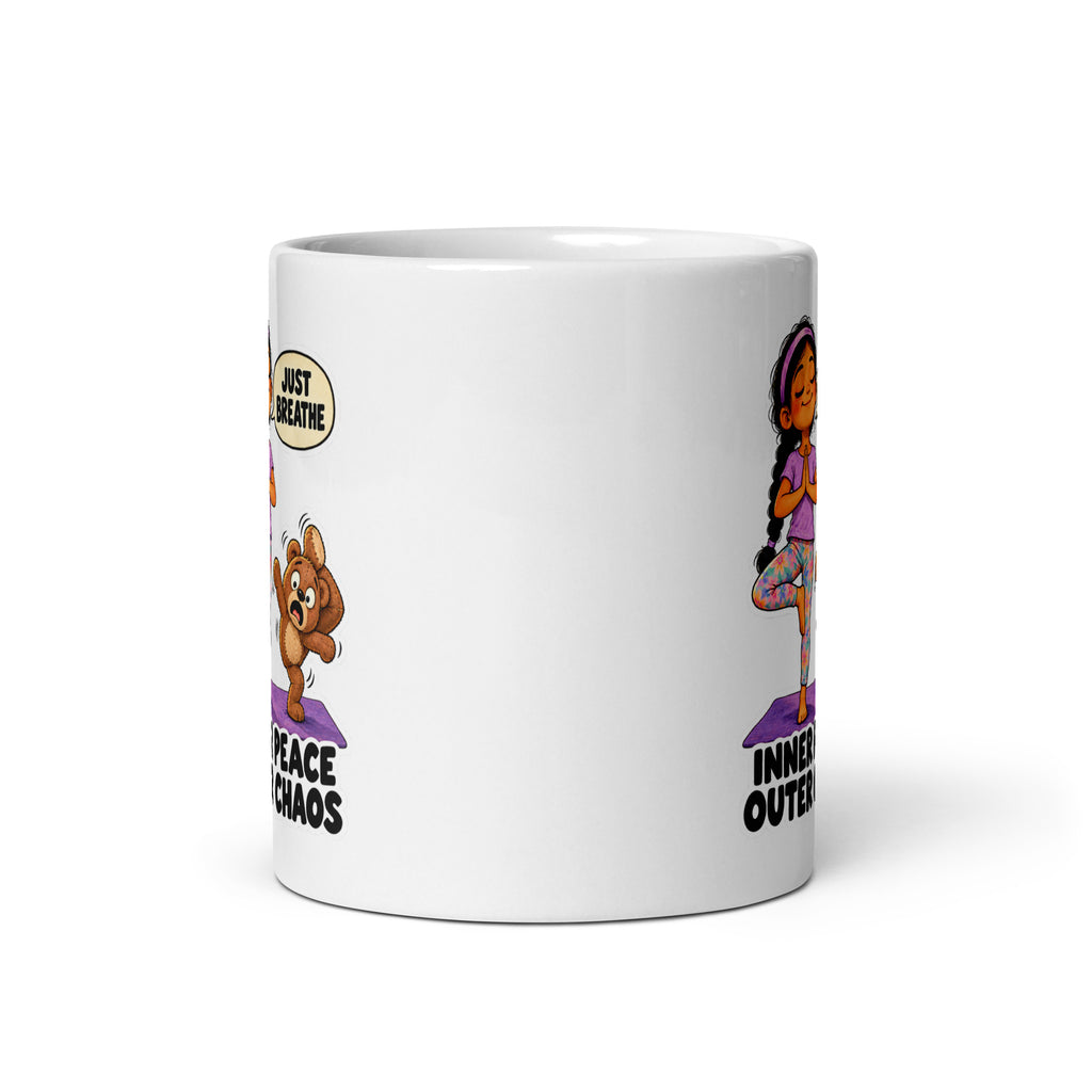 Yoga-Teacher Yara Mug by Brain Rot Bunch, front view