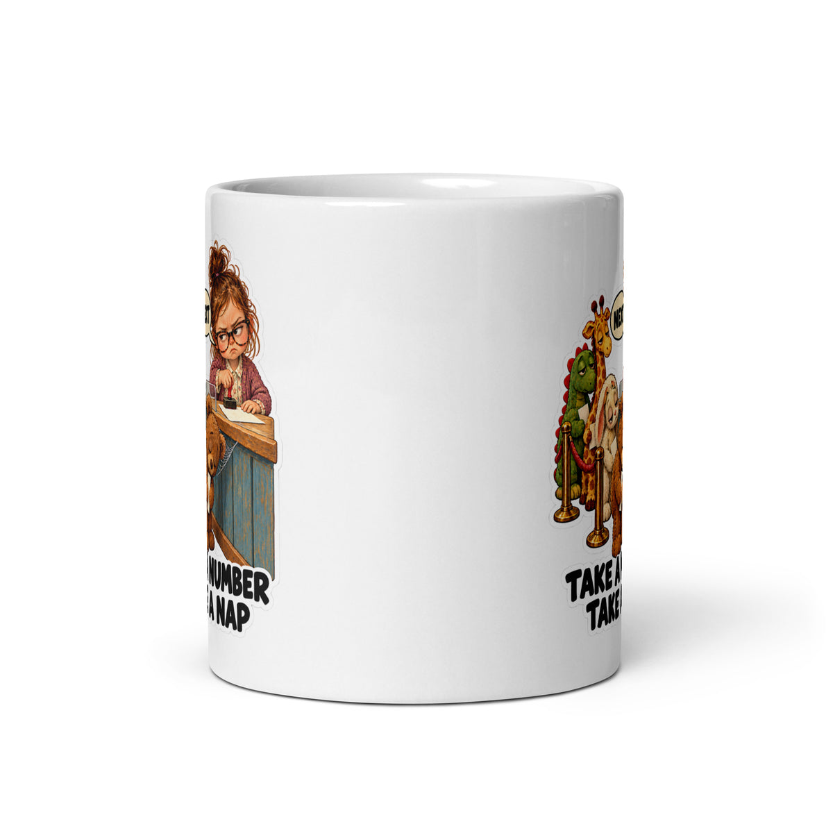 DMV Dina Mug by Brain Rot Bunch, front view