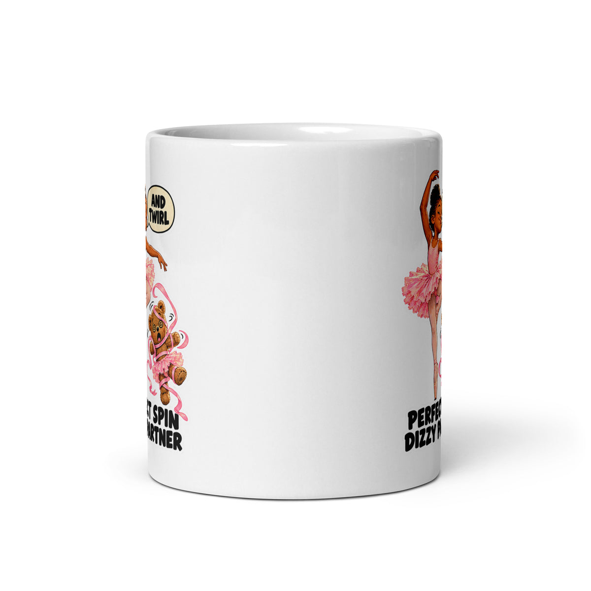 Ballerina Bea Mug by Brain Rot Bunch, front view