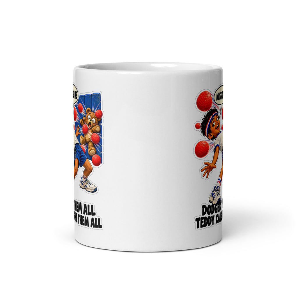 Dodgeball Dev Mug by Brain Rot Bunch, front view