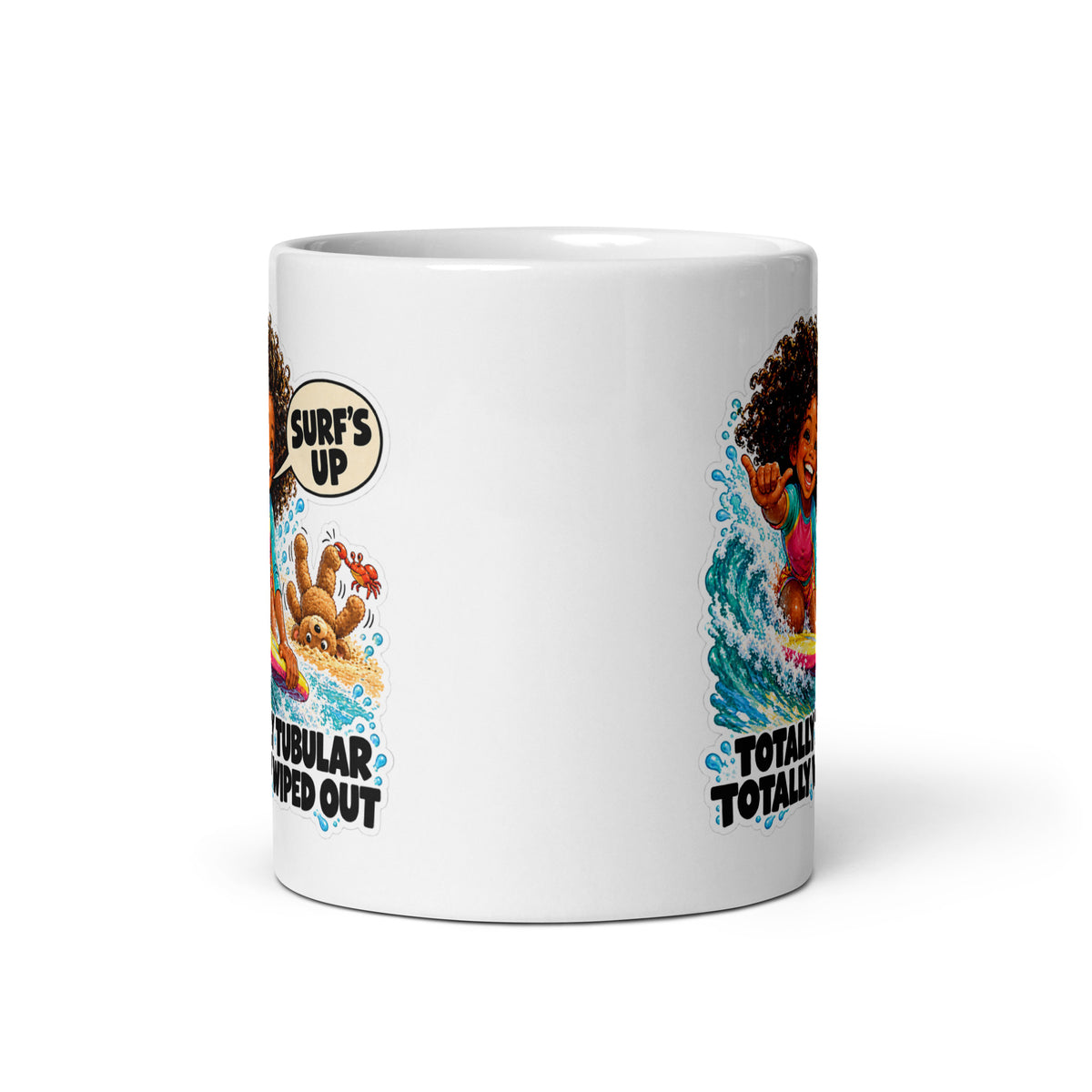 Surfer Zuri Mug by Brain Rot Bunch, front view