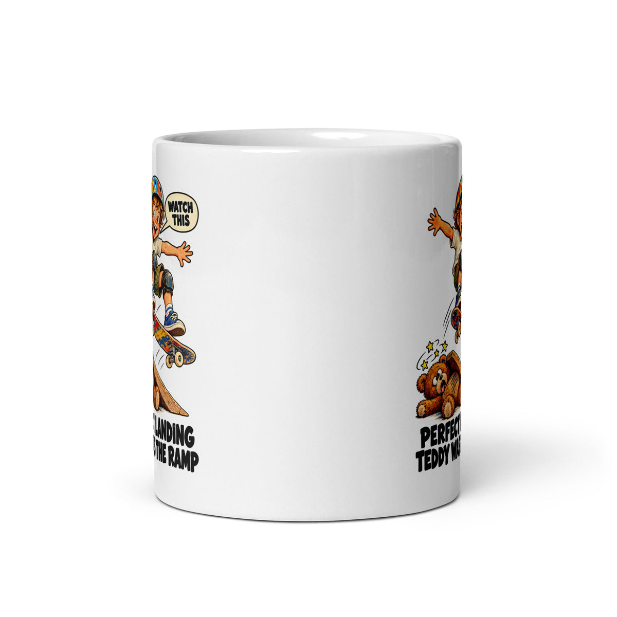 Skateboard Skye Mug by Brain Rot Bunch, front view