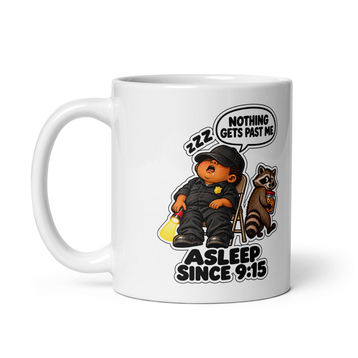 Security Stan Mug by Brain Rot Bunch, handle on left