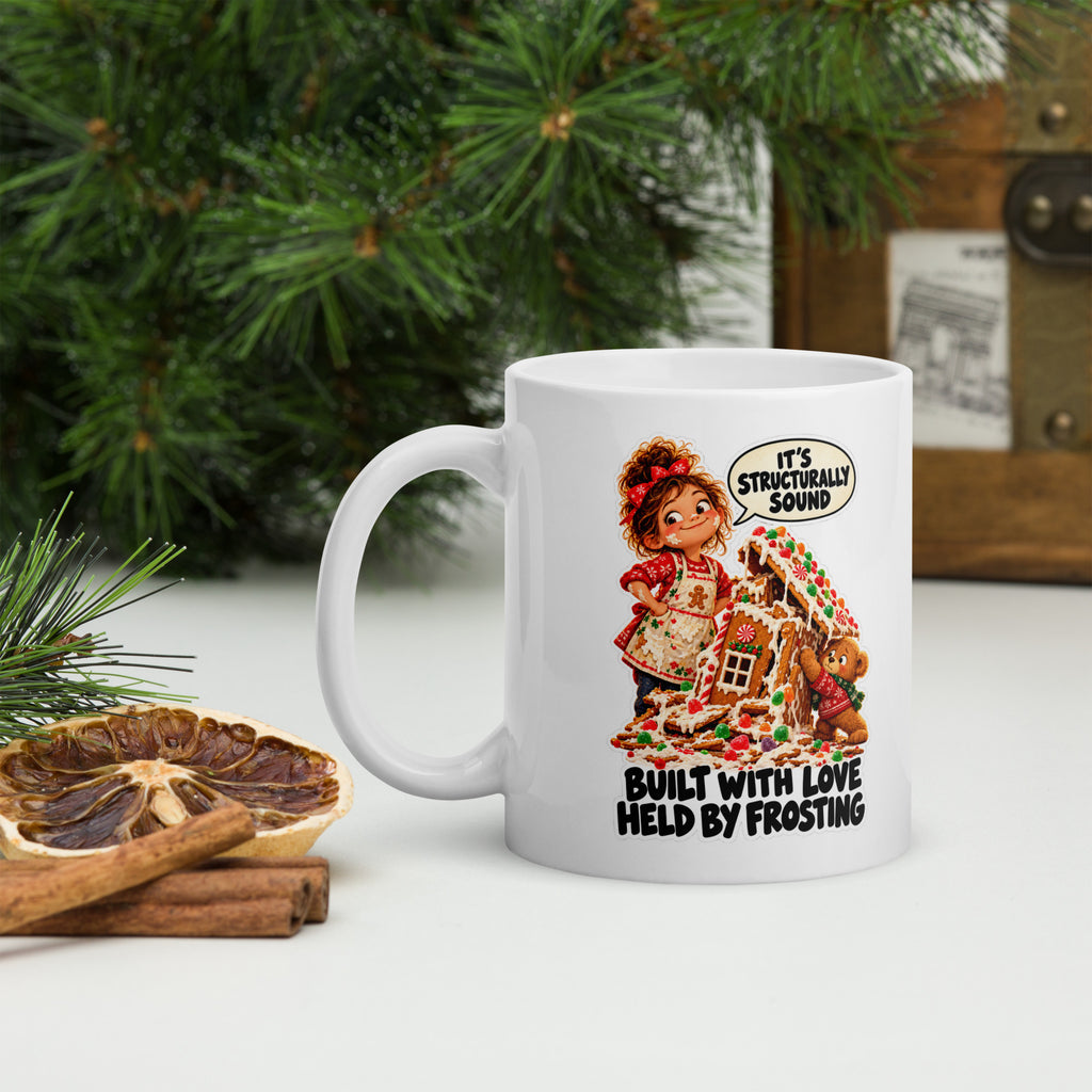 Gingerbread Gemma Mug by Brain Rot Bunch, handle on left