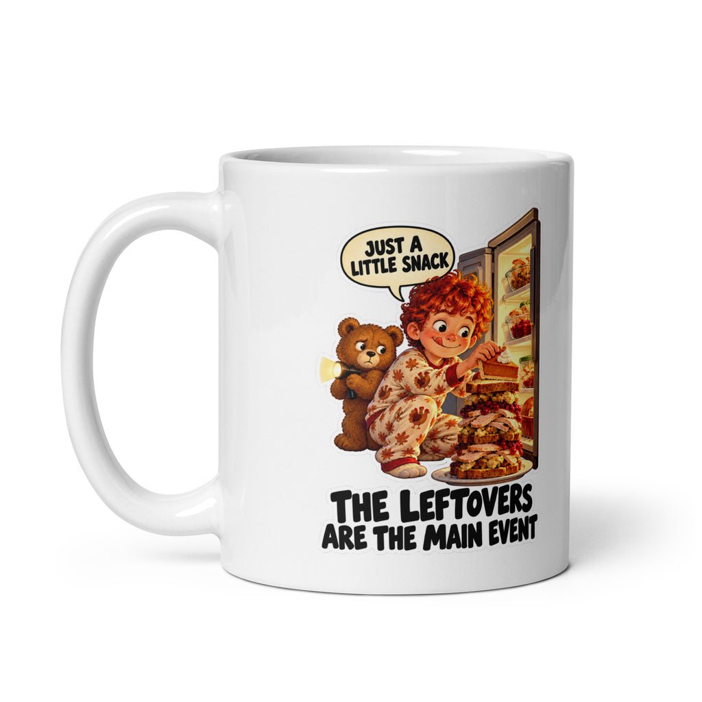 Leftover Louie Mug by Brain Rot Bunch, handle on left