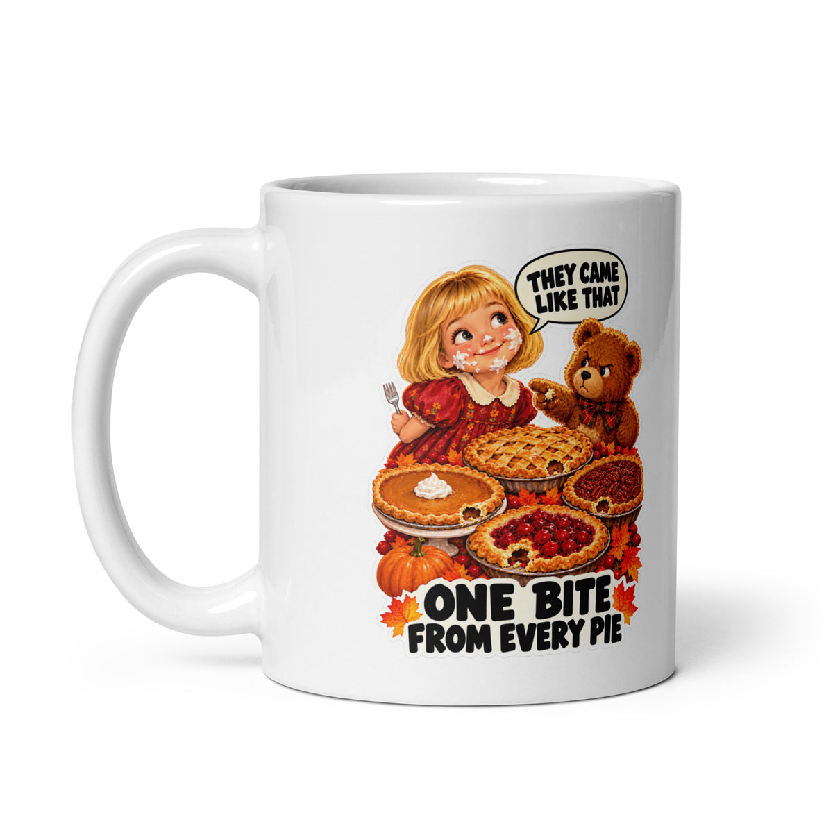 Pie-Sneak Piper Mug by Brain Rot Bunch, handle on left