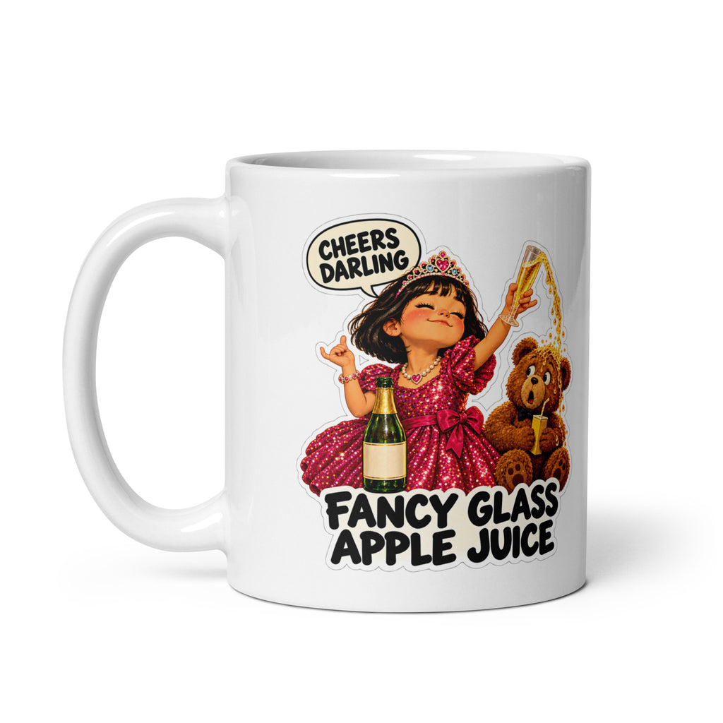 Sparkling-Juice Sophie Mug by Brain Rot Bunch, handle on left