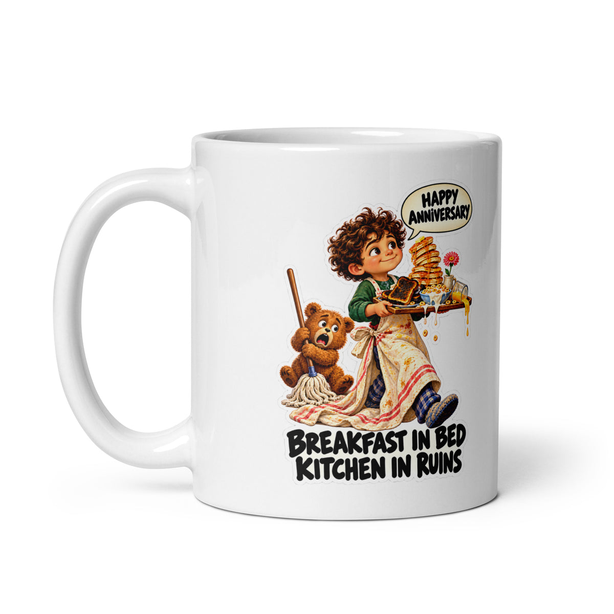 Anniversary Arlo Mug by Brain Rot Bunch, handle on left