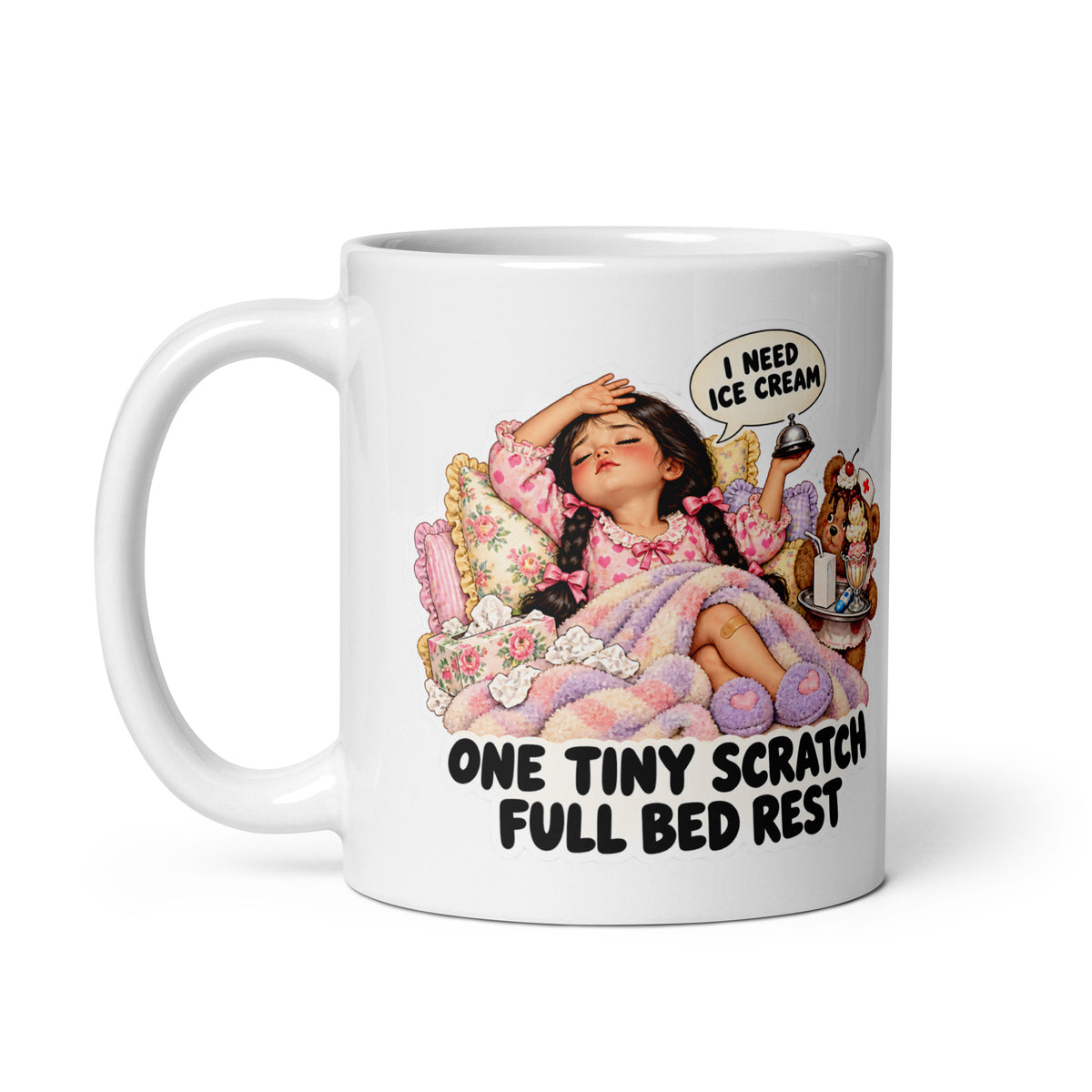 Get-Well Gwen Mug by Brain Rot Bunch, handle on left
