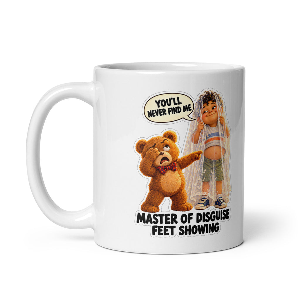 Hide-and-Seek Hugo Mug by Brain Rot Bunch, handle on left