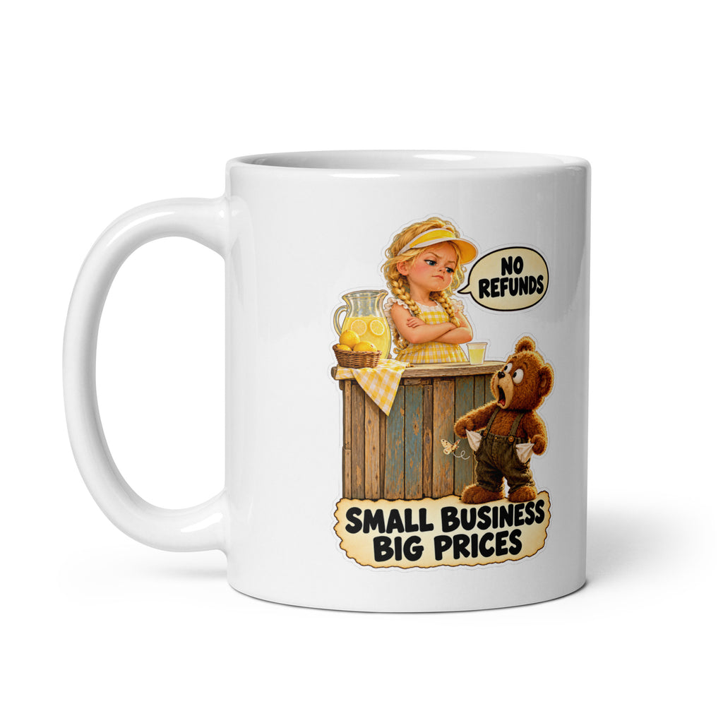 Lemonade Lucy Mug by Brain Rot Bunch, handle on left