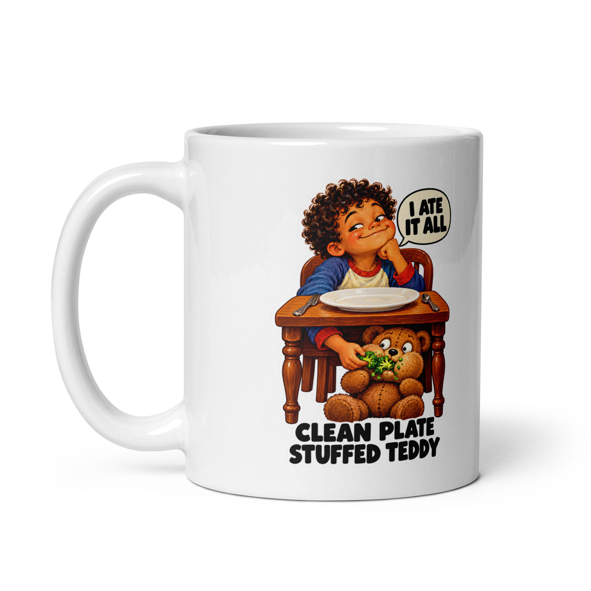 Picky-Eater Percy Mug by Brain Rot Bunch, handle on left