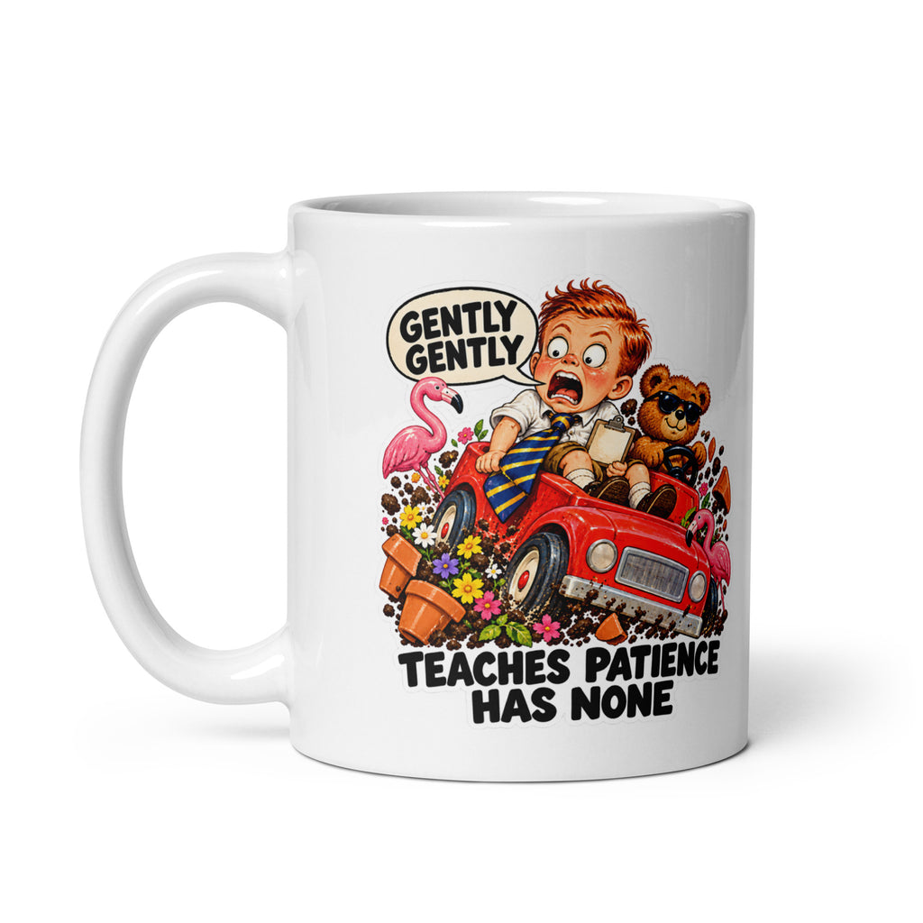 Driving-Instructor Drew Mug by Brain Rot Bunch, handle on left