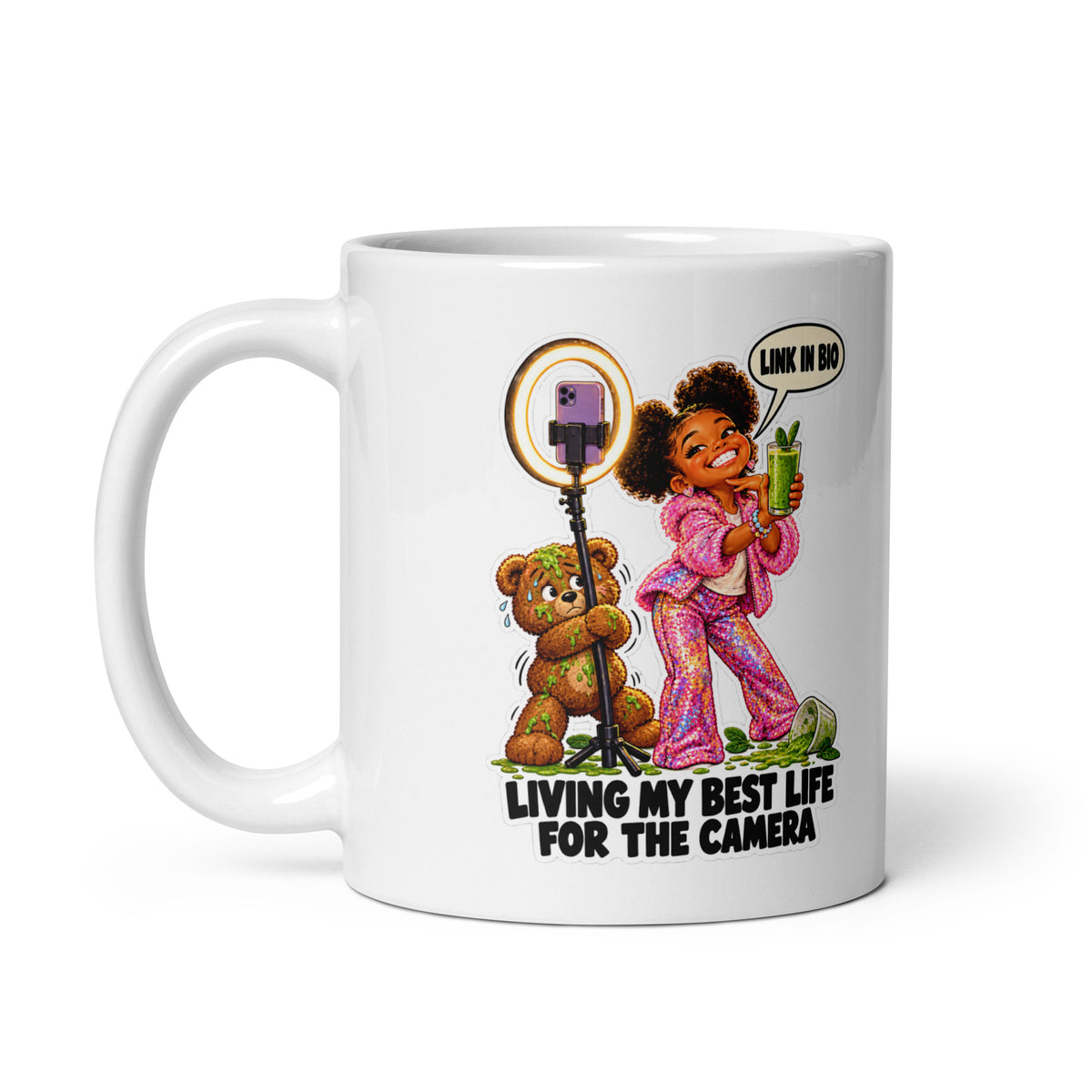 Influencer Imani Mug by Brain Rot Bunch, handle on left
