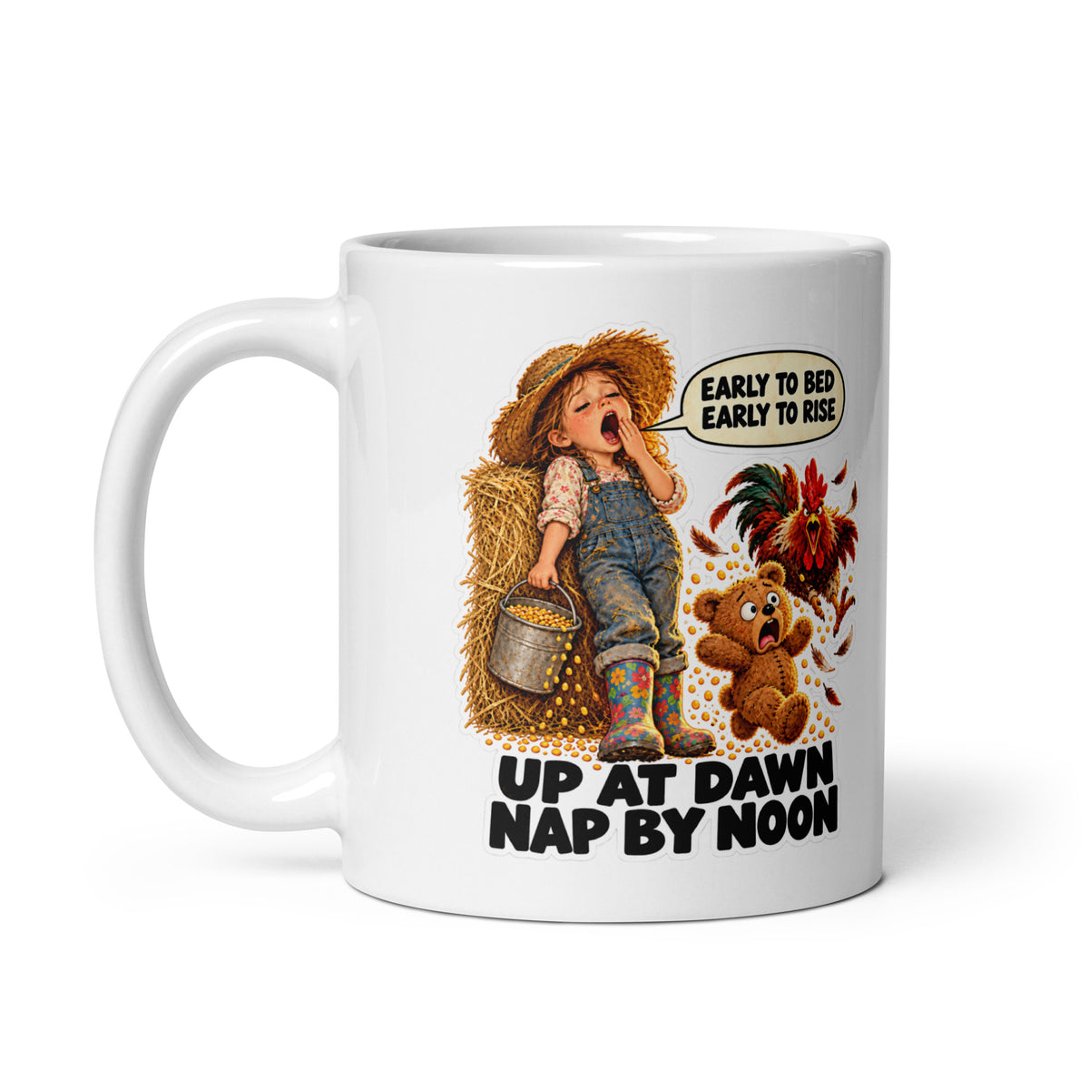 Farmer Fern Mug by Brain Rot Bunch, handle on left