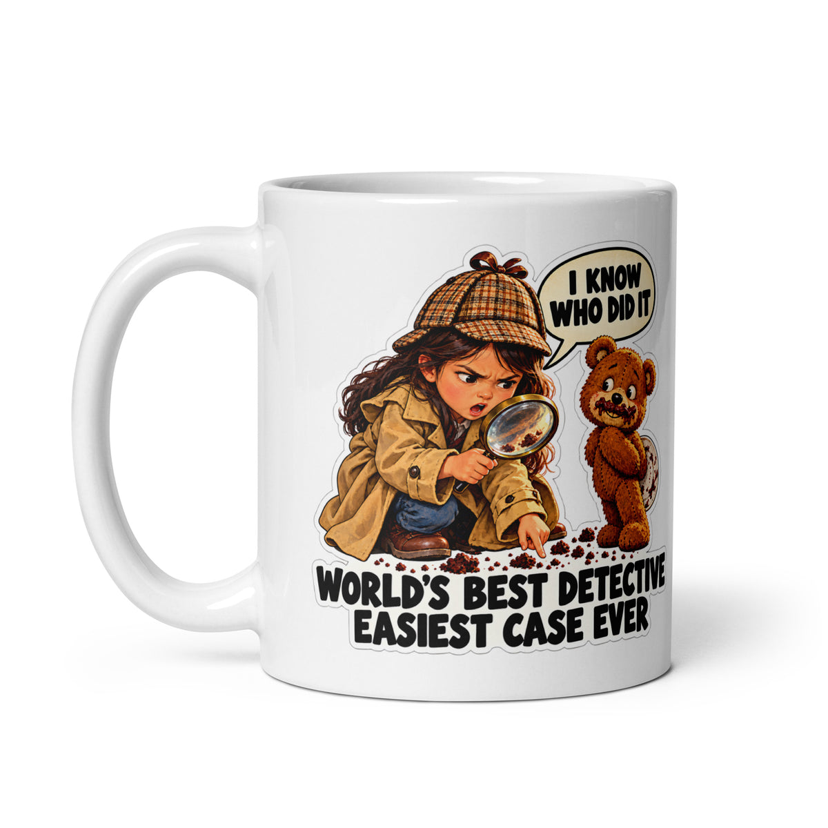 Detective Dalia Mug by Brain Rot Bunch, handle on left