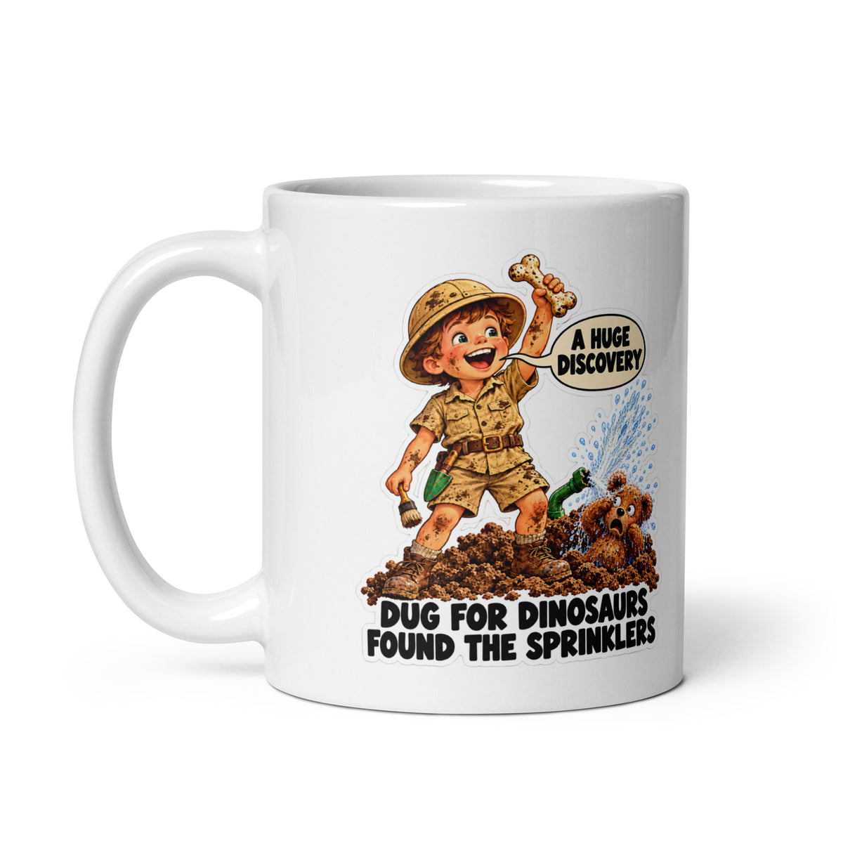 Archaeologist Arden Mug by Brain Rot Bunch, handle on left