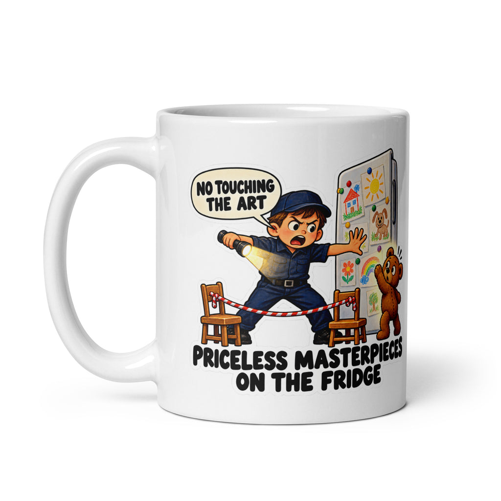 Museum-Guard Mo Mug by Brain Rot Bunch, handle on left