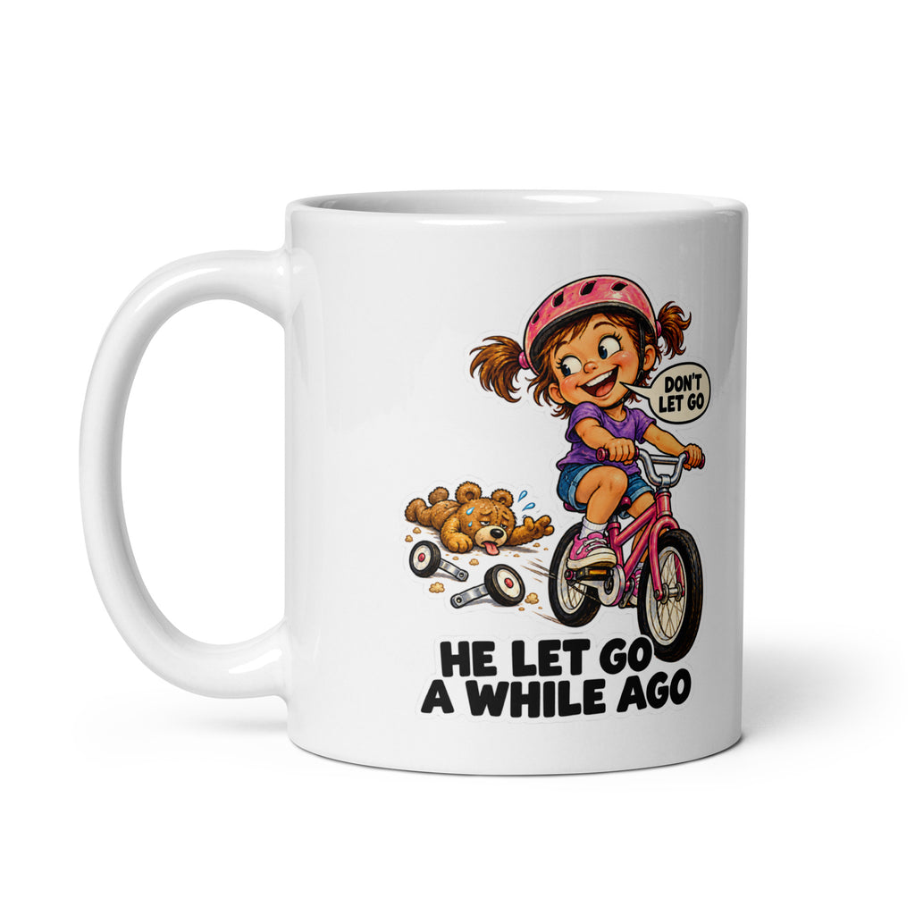 Bike-Ride Billie Mug by Brain Rot Bunch, handle on left