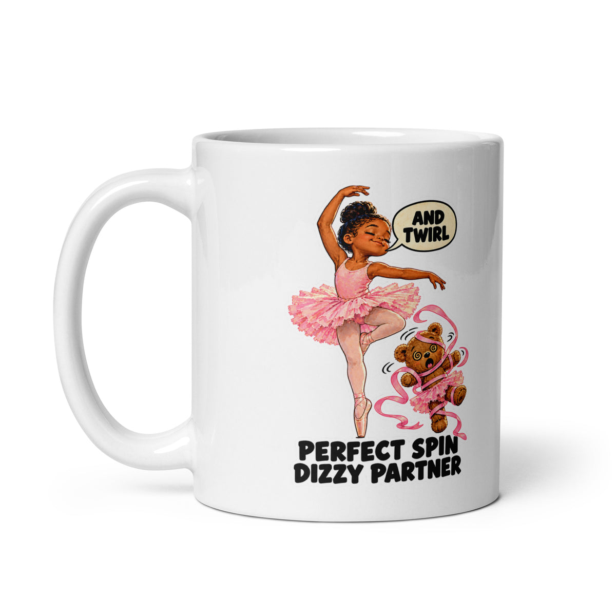 Ballerina Bea Mug by Brain Rot Bunch, handle on left