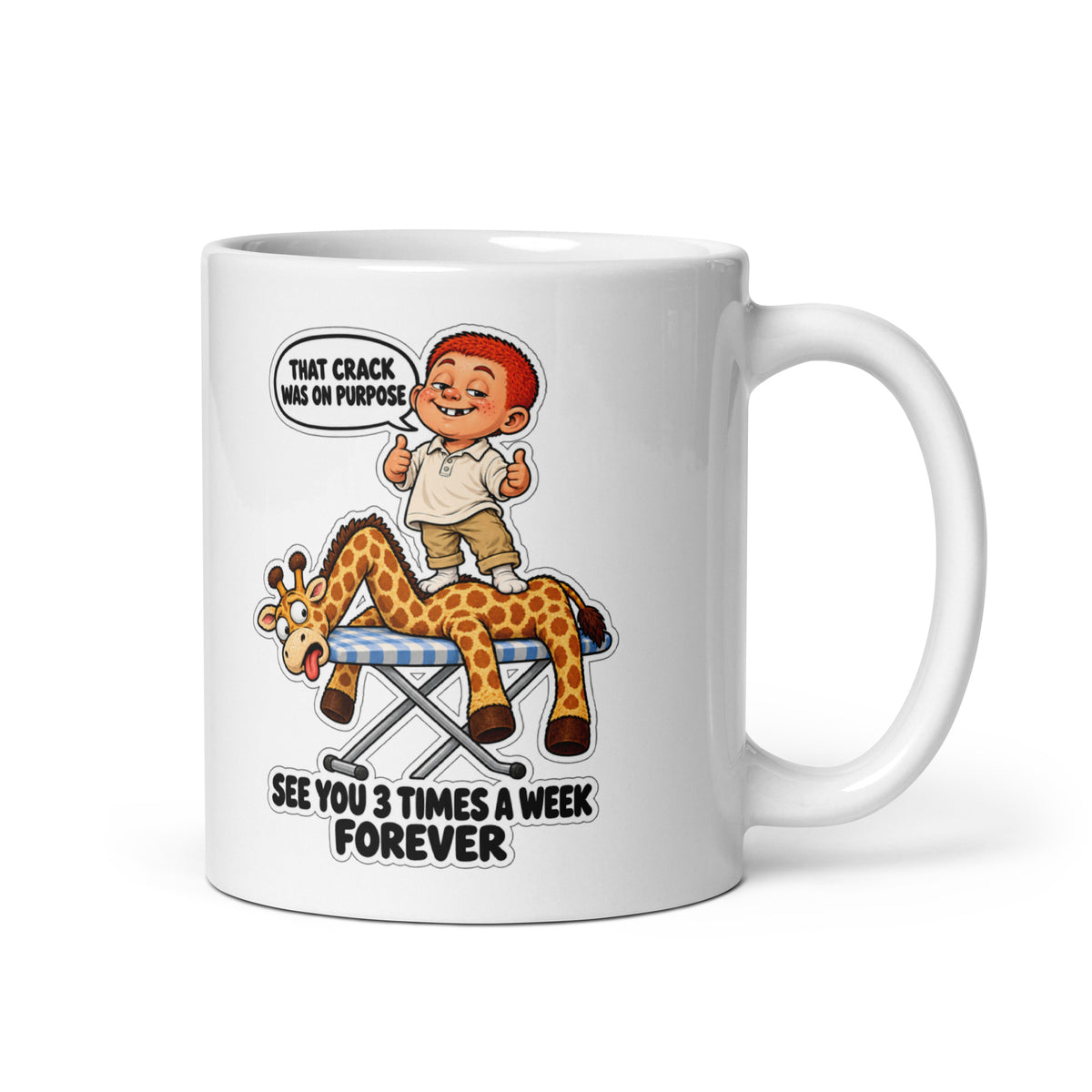 Chiropractor Chip Mug by Brain Rot Bunch, handle on right