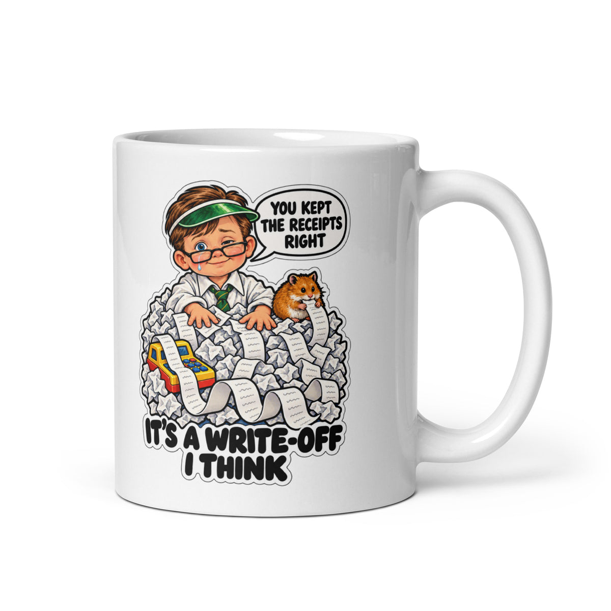Accountant Andy Mug by Brain Rot Bunch, handle on right