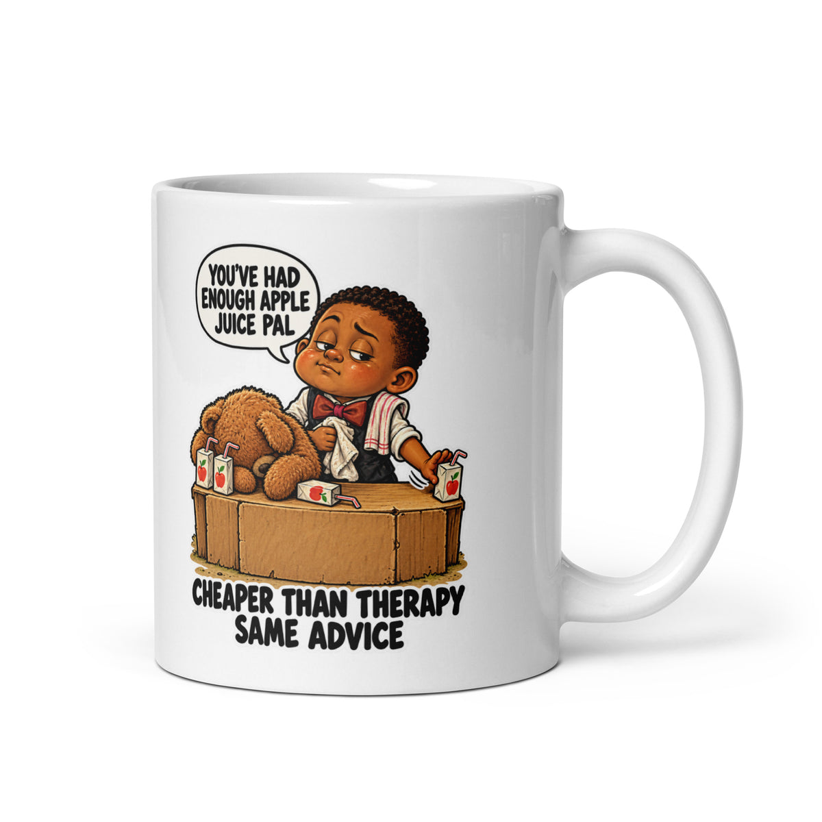 Bartender Bo Mug by Brain Rot Bunch, handle on right