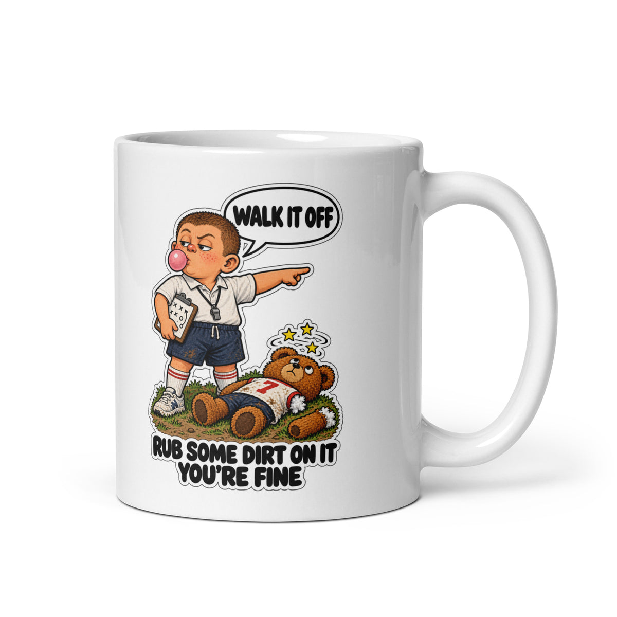 Coach Cal Mug by Brain Rot Bunch, handle on right