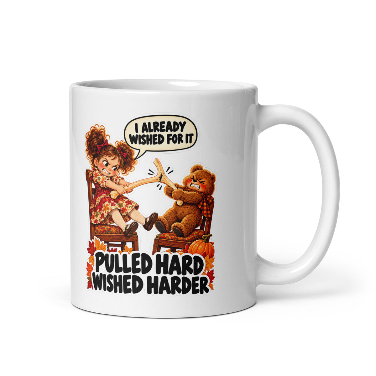 Wishbone Wendy Mug by Brain Rot Bunch, handle on right