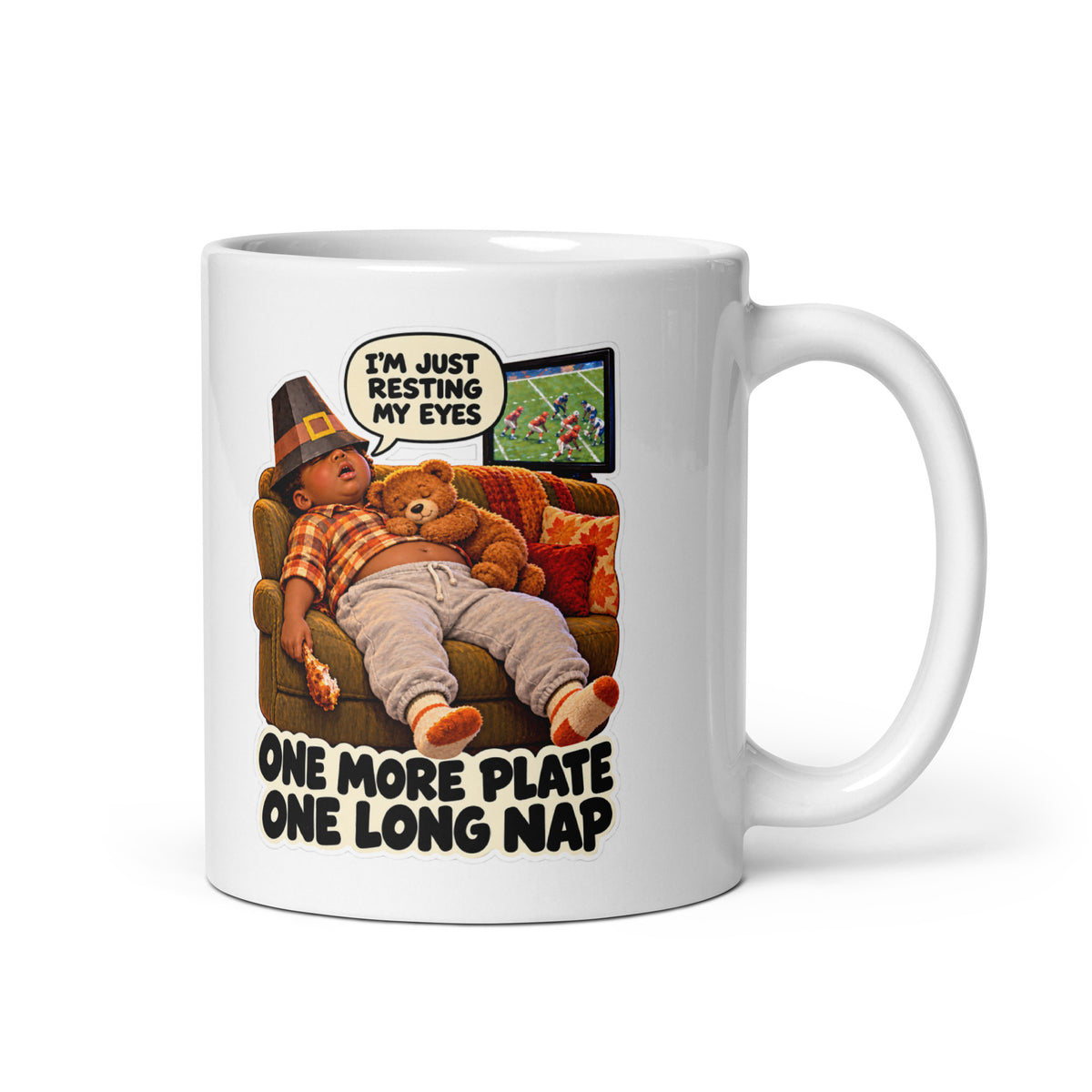 Nap-Time Nate Mug by Brain Rot Bunch, handle on right