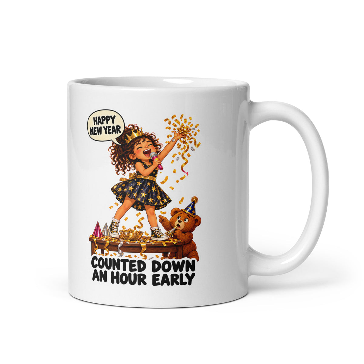 Countdown Camila Mug by Brain Rot Bunch, handle on right