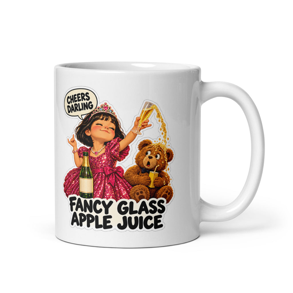 Sparkling-Juice Sophie Mug by Brain Rot Bunch, handle on right